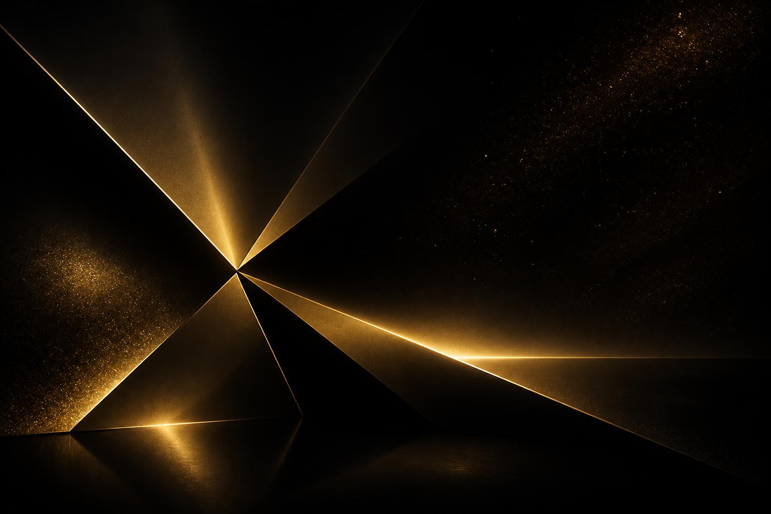Abstract gold light across a dark minimal workspace